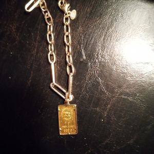 24k/14k 1 gram gold ingot pendant